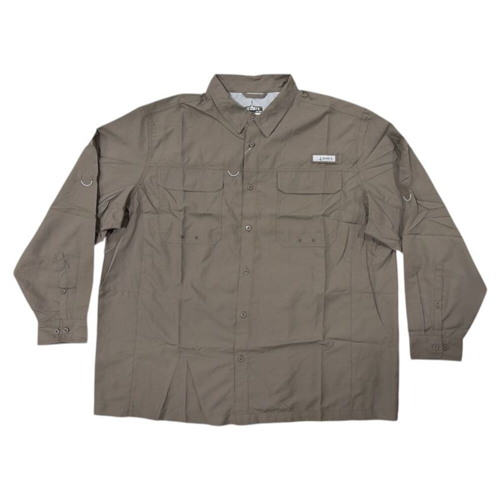 Habit Men's UPF 50+ UV Protection Long-Sleeve River Button-Up Shirt - Morel